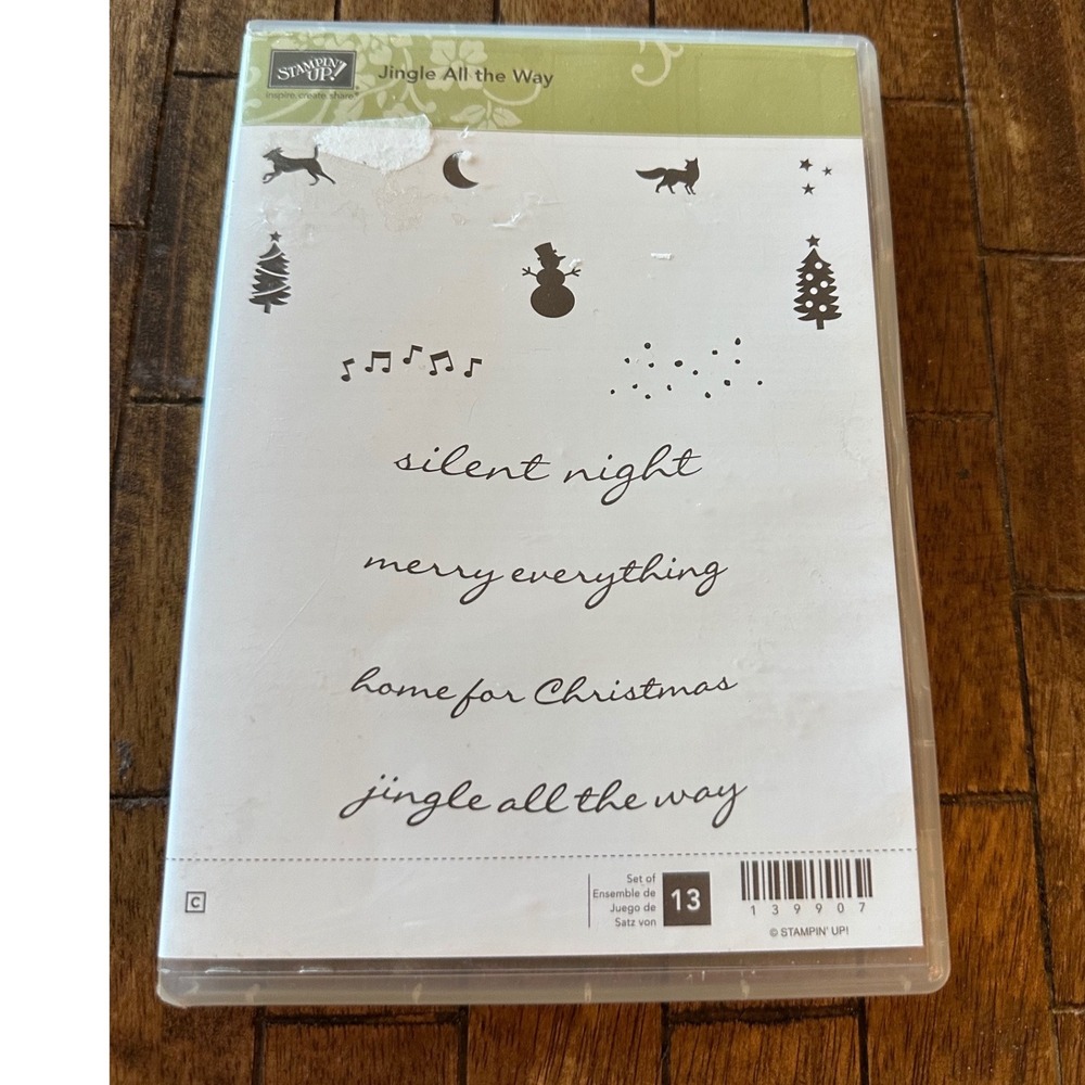 Stampin Up Jingle All the Way Christmas Rubber Stamp Set 139907 Retired 13pc EUC